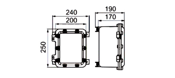 Outline Dimensions Of Explosion Proof Junction Box SJB-A-IIB Series