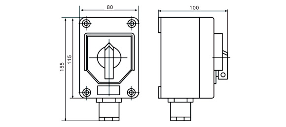 Outline Dimensions Of Explosion Proof Lighting Switch SW-P Series