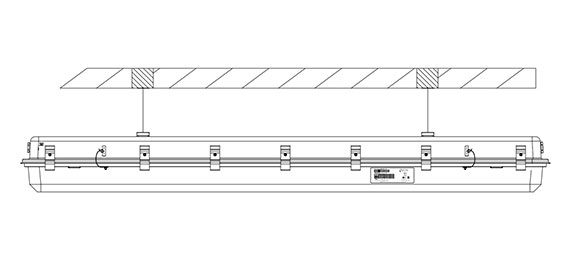 Mounting of Explosion Proof Fluorescent Light SLe Series