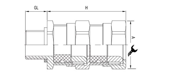 Outline Dimensions Of Explosion Proof Cable Gland SGN Series