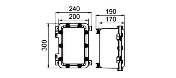 Outline Dimensions Of Explosion Proof Junction Box SJB-A-IIB Series