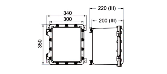 Outline Dimensions Of Explosion Proof Junction Box SJB-A-IIB Series