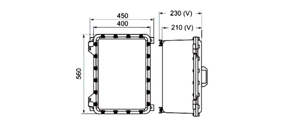 Outline Dimensions Of Explosion Proof Junction Box SJB-A-IIB Series