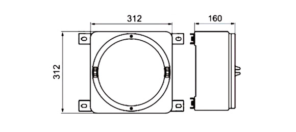 Outline Dimensions Of Explosion Proof Junction Box SJB-A-IIC Series