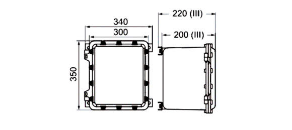 Outline Dimensions Of Explosion Proof Enclosure SEE-IIB Series