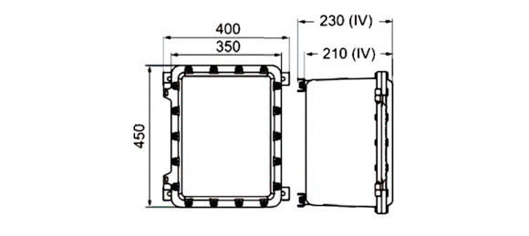 Outline Dimensions Of Explosion Proof Enclosure SEE-IIB Series