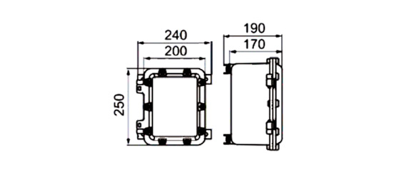 Outline Dimensions Of Explosion Proof Panel SPL-d-IIB Series