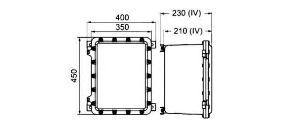 Outline Dimensions Of Explosion Proof Panel SPL-d-IIB Series