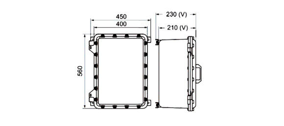 Outline Dimensions Of Explosion Proof Panel SPL-d-IIB Series