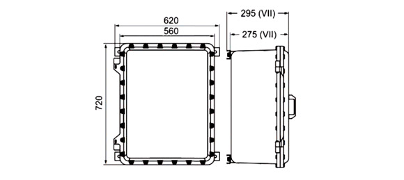 Outline Dimensions Of Explosion Proof Panel SPL-d-IIB Series