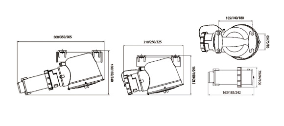 Outline Dimensions Of Explosion Proof Receptacle Sockets and Plugs SSP-A Series