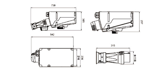 Outline Dimensions Of Explosion Proof Receptacle Sockets and Plugs SSP-P Series